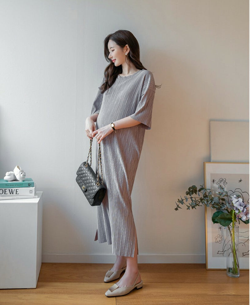 Pleated Midi Dress