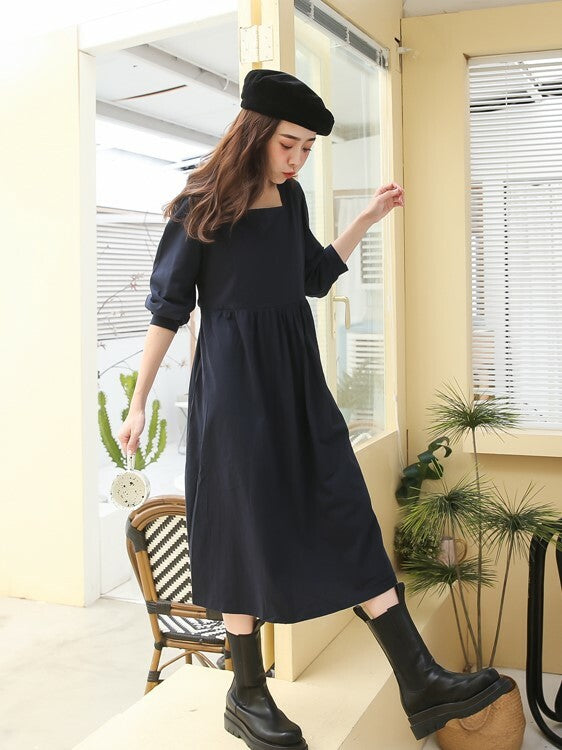 Square Neck Nursing Dress