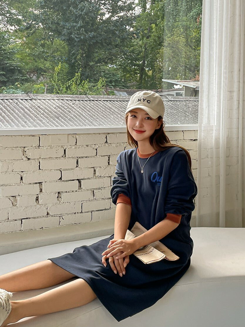 Relaxed Cotton Printed Nursing Dress