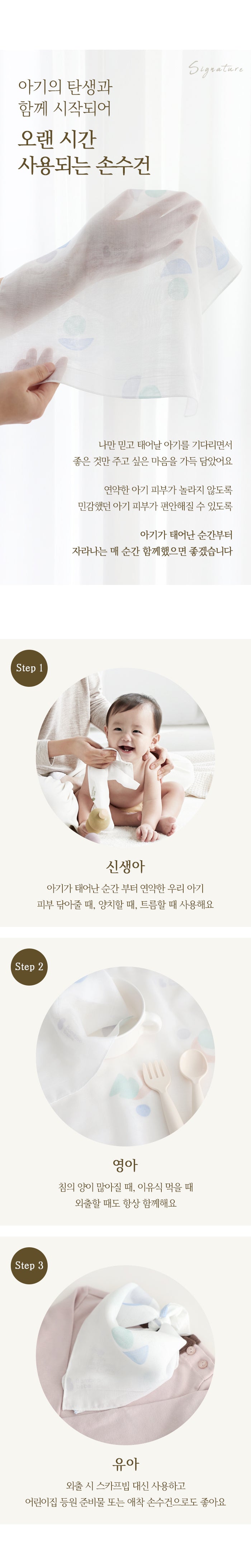 KRBA109 Korea Bamboo bebe Signature Bamboo Gauze Handkerchief-The Village(Mountain) 6pcs set