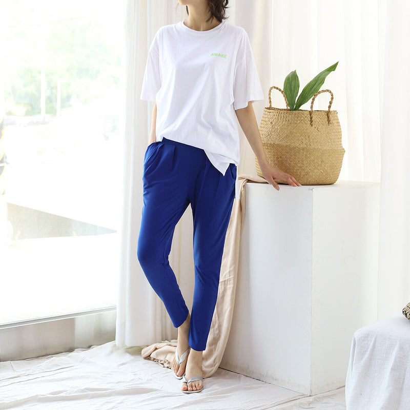 Plain Baggy Yoga Waistband Pants