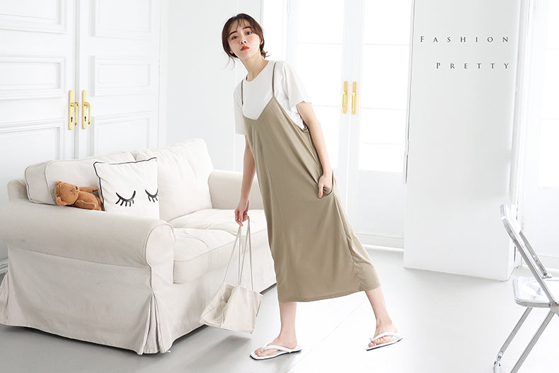 Cotton Nursing Top with Strap Dress