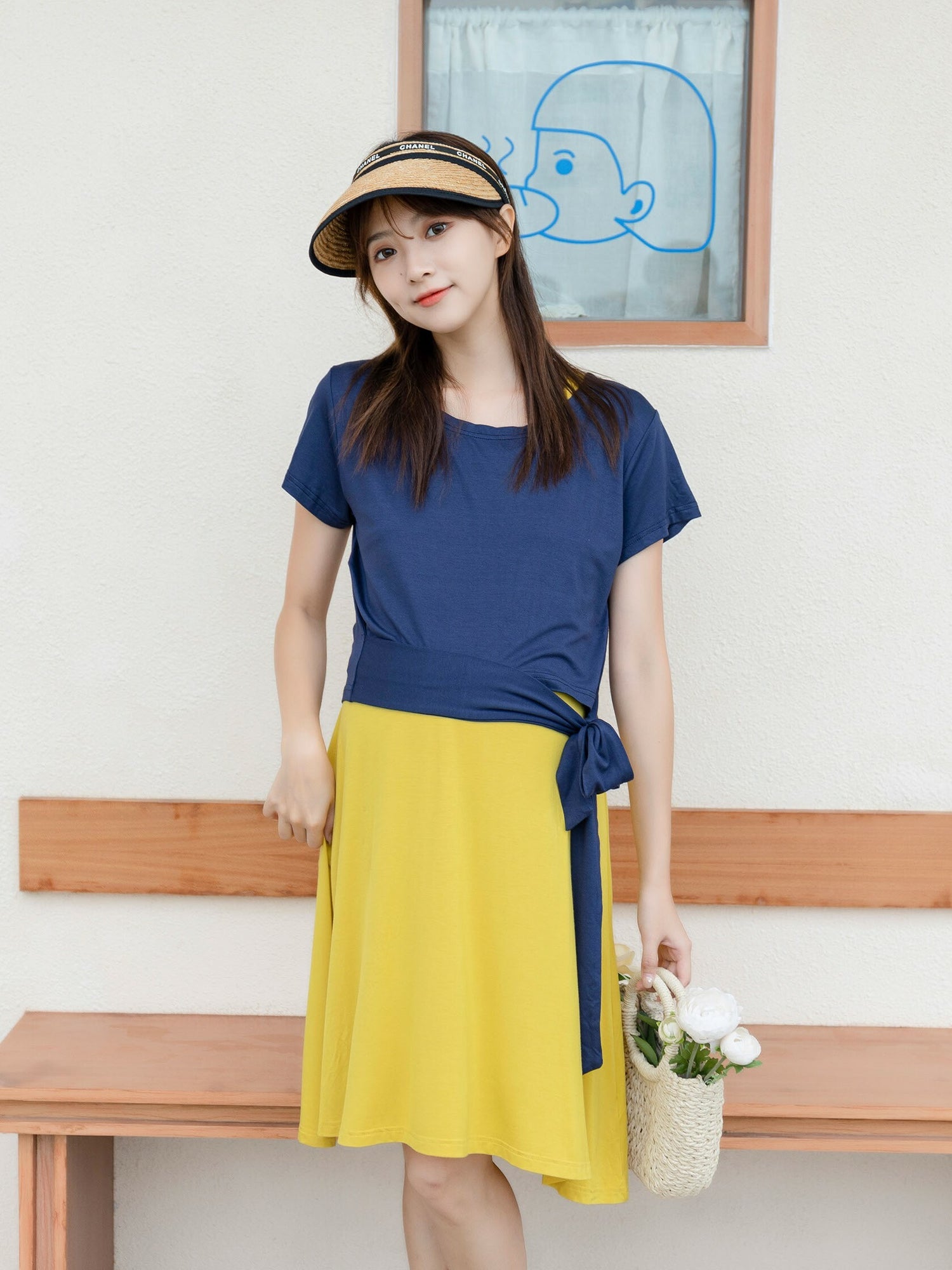 Two-Piece Contrasting Dress