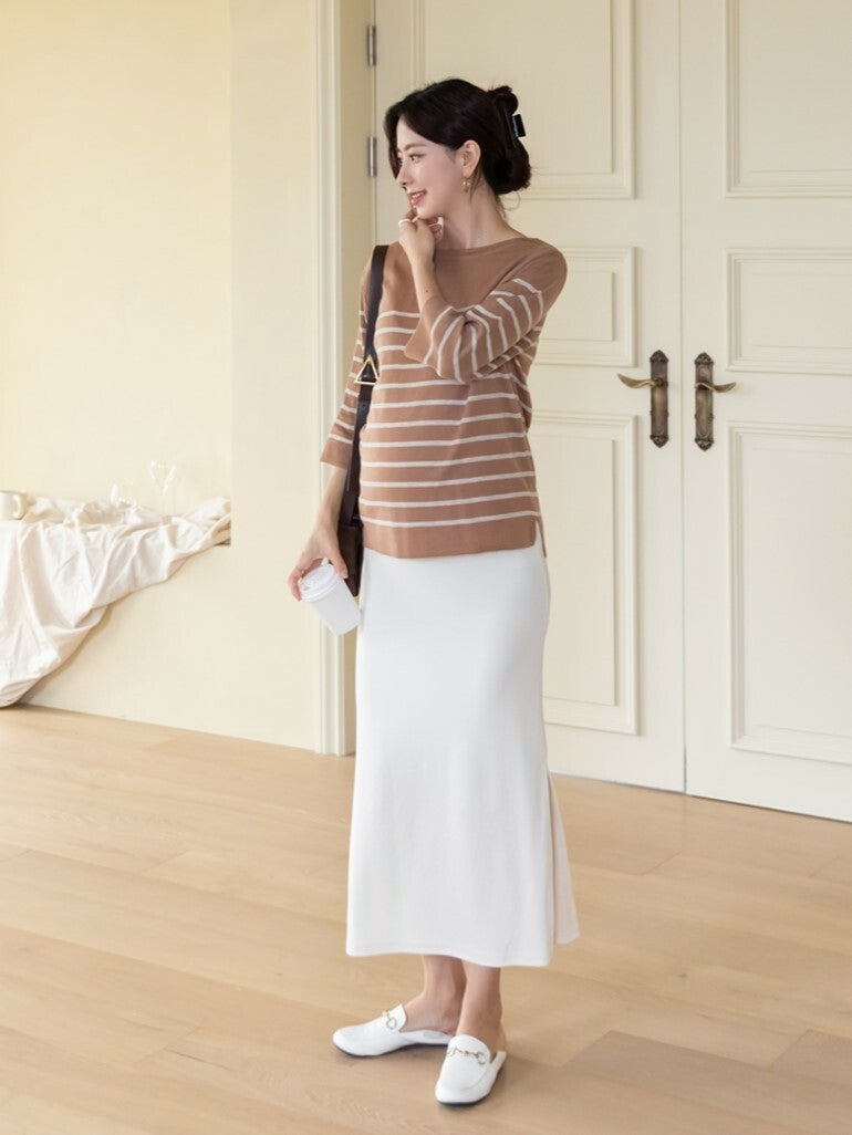 Slit Skirt with Yoga Waistband