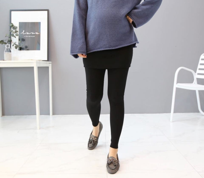 中厚貼身假兩件短裙托腹Leggings