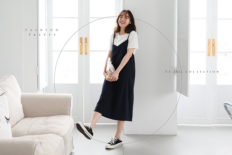 Cotton Nursing Top with Strap Dress