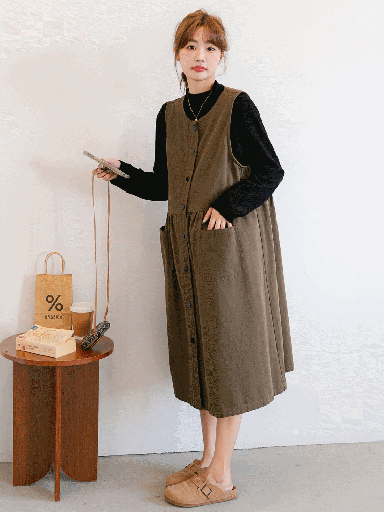 Oversized Round Neck Tank Dress
