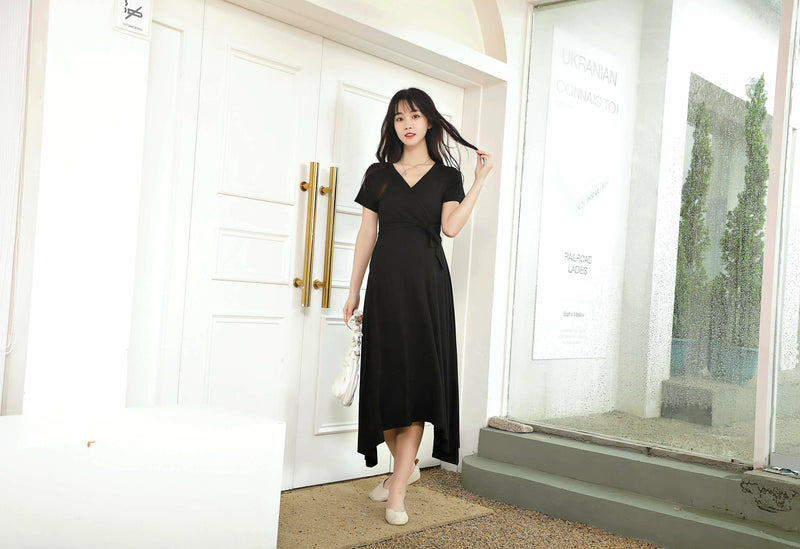 V-Neckline Wrap Dress