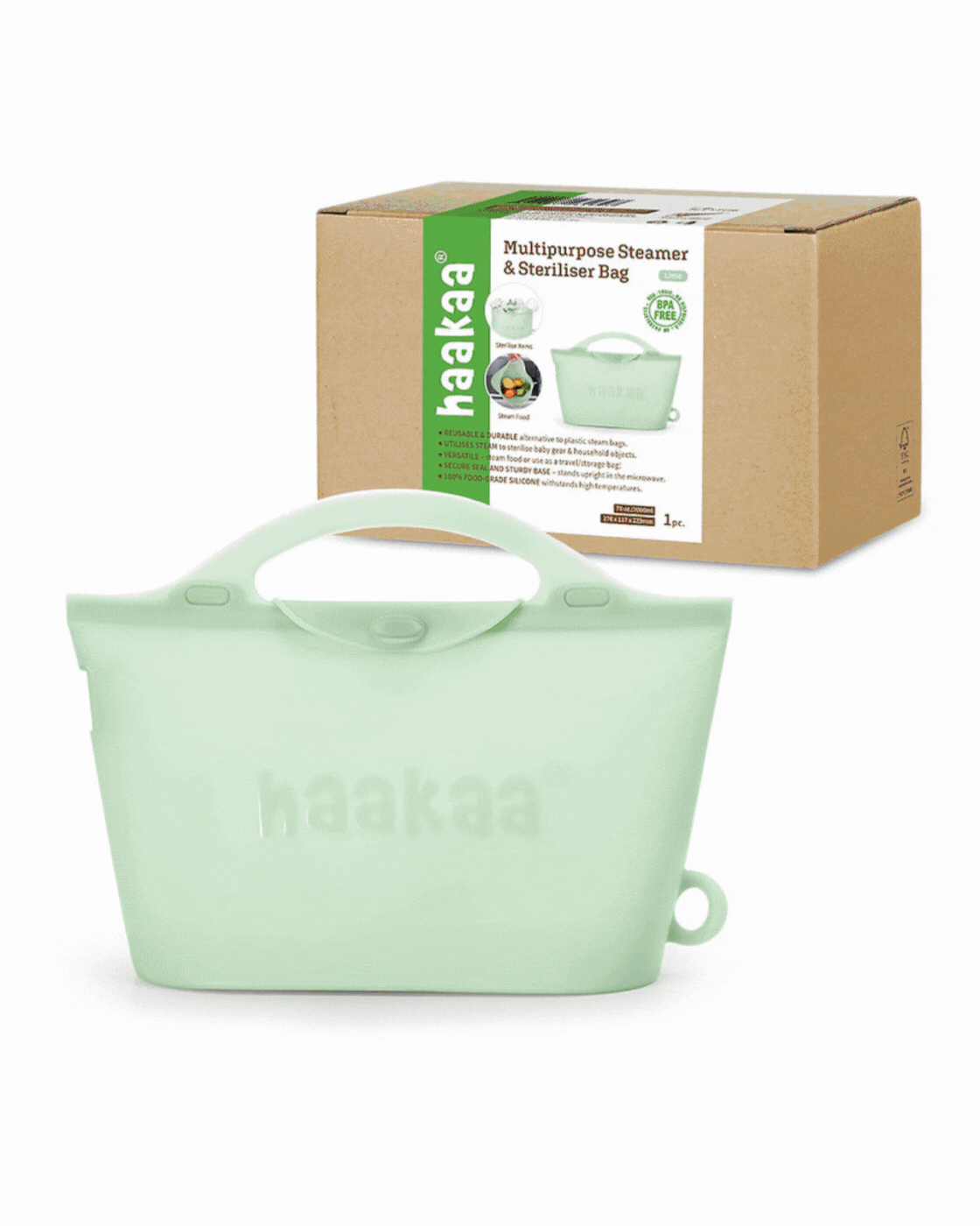 HAK511 紐西蘭 Haakaa 2000ml 多功能蒸煮消毒袋 (1個裝)