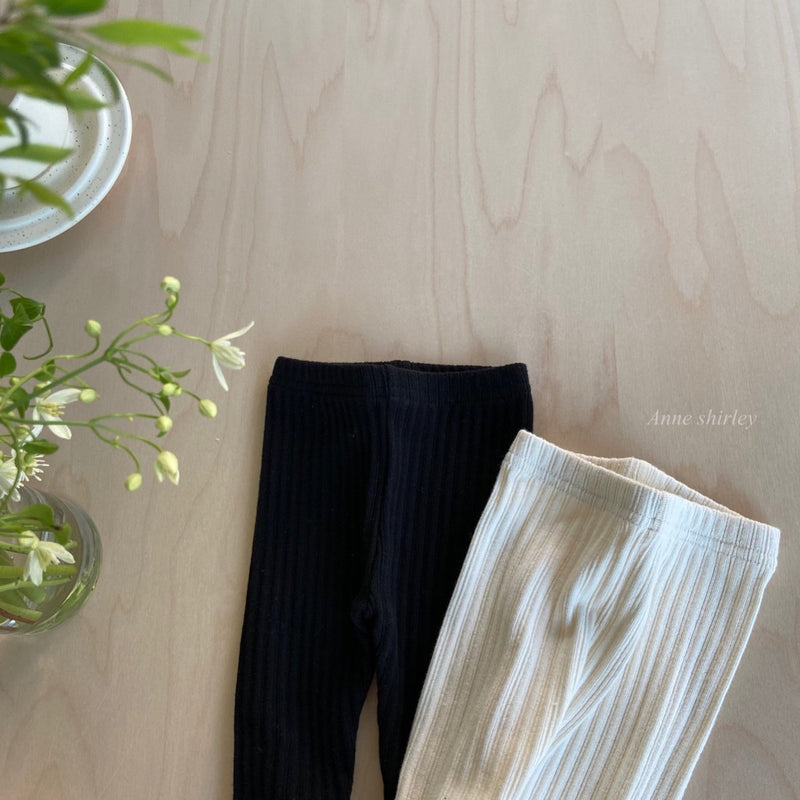 KRXO064 Ribbed-Knit Ruffle Baby Footed Leggings (2 Colors)