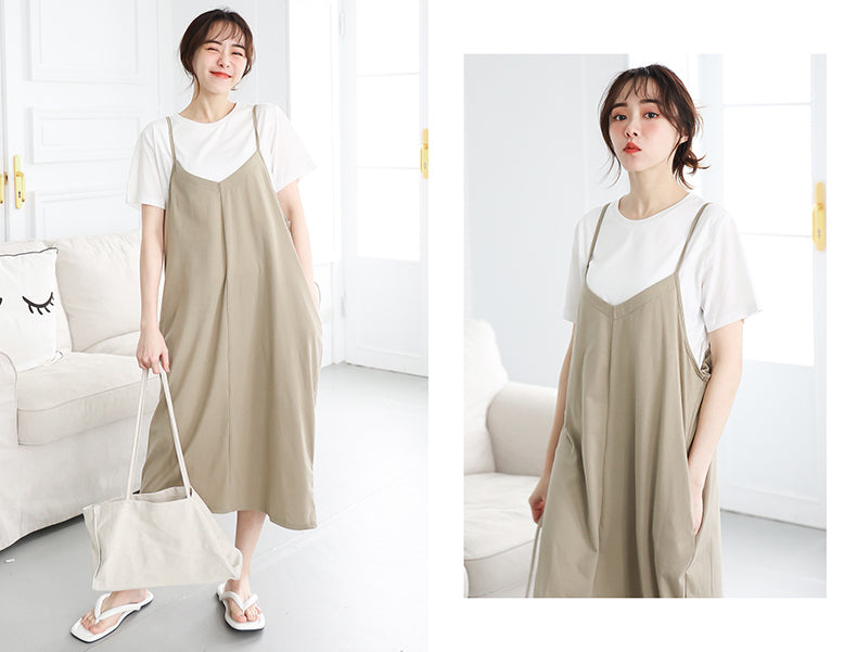 Cotton Nursing Top with Strap Dress