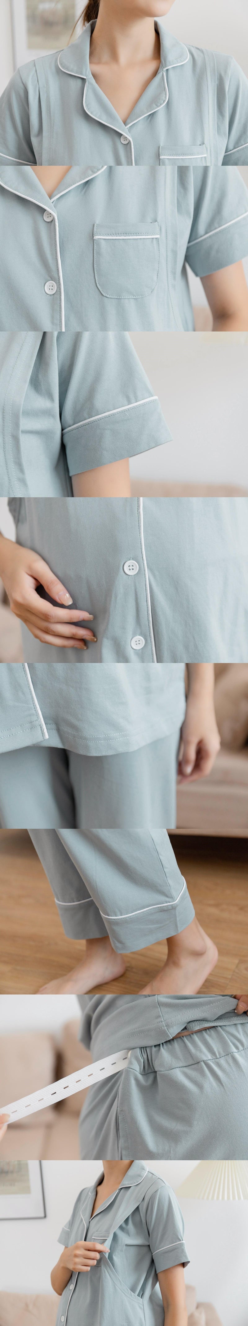 Nursing Pajama Set with Adjustable Waistband