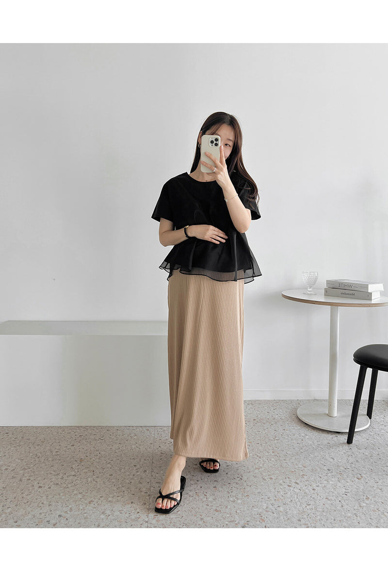 Cotton Chiffon Patchwork Short Sleeve