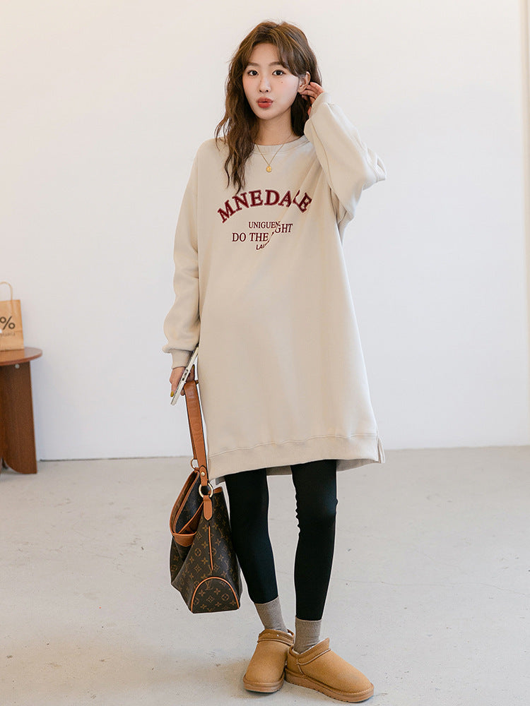 Brushed Graphic Print Long Sweatshirt