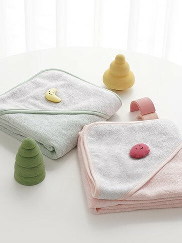 KRBA318 韓國 Bamboo Bebe 竹纖維圍裙頭笠大浴巾 (2色)
