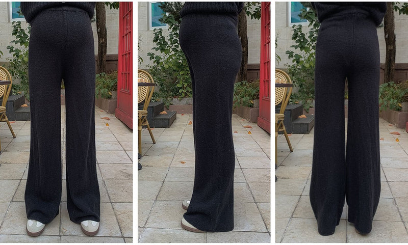 Wide Length Knit Vest & Pants Set