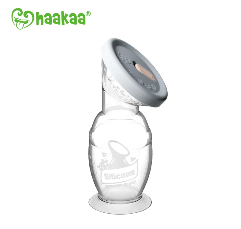 HAK201 紐西蘭Haakaa 矽膠吸奶器+矽膠防漏防塵蓋 (100mL)♡