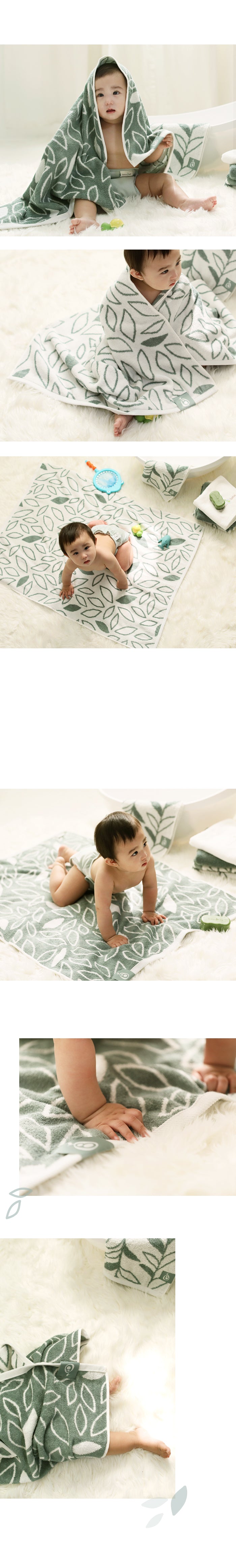 KRBA308 Korea Bamboo Bebe Bamboo Bath Towel (Botanic Pattern)