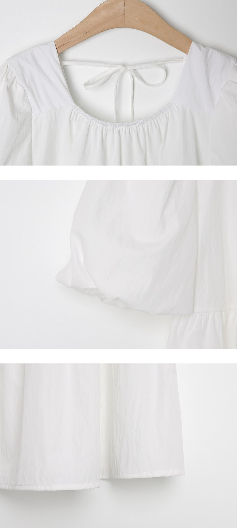 Chiffon Ruched Flared Puff Top