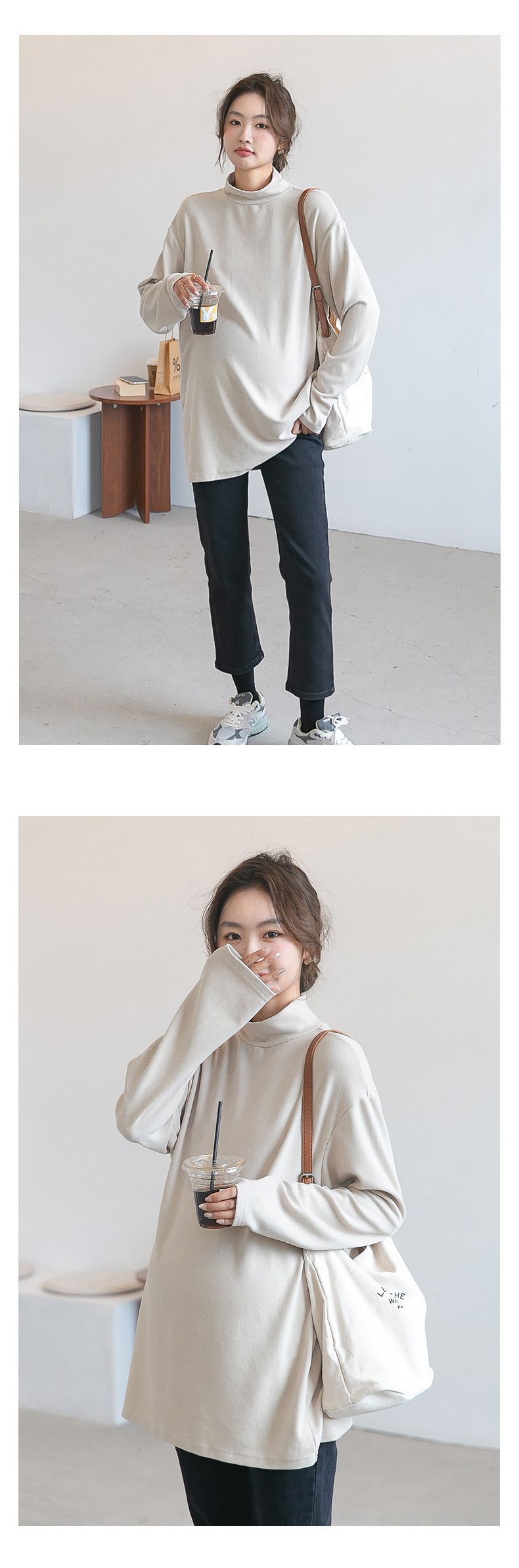 Plain Turtleneck Top