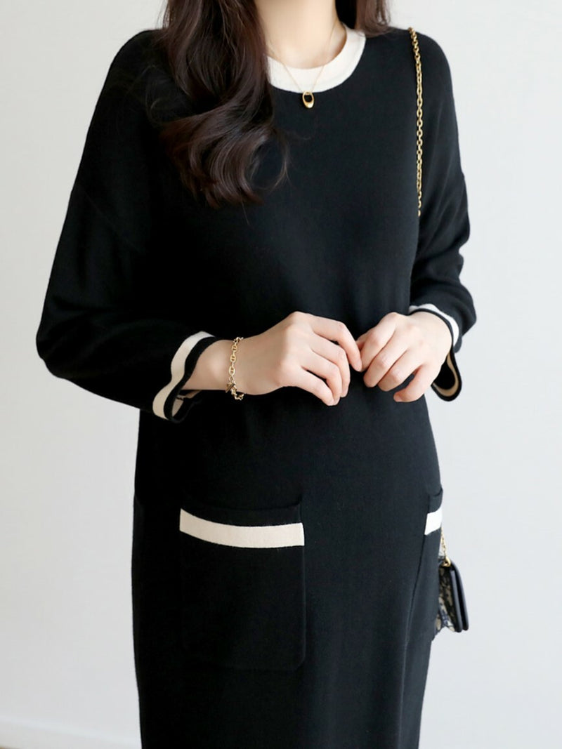 Color Block Knitted Dress