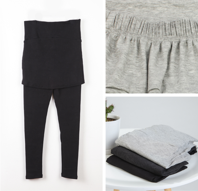 KRMD708 韓國 Mom's day 高級優質托腹拉絨短裙Leggings (3色) [孕婦緊身褲/下裝]