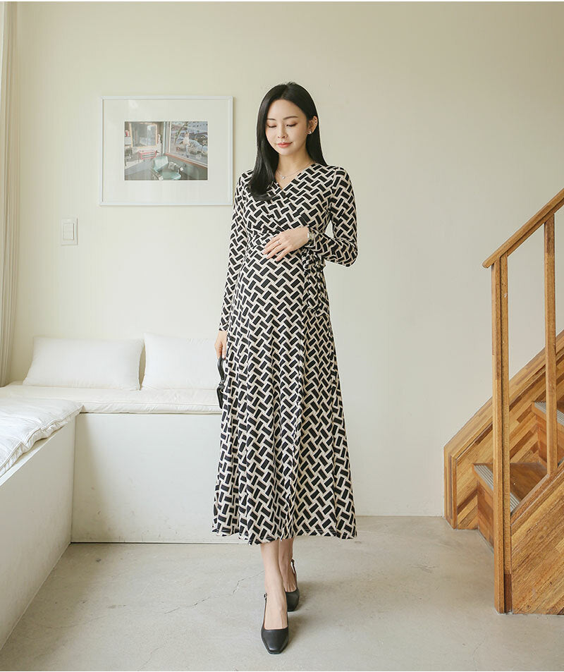 Woven Pattern Side Tie Dress