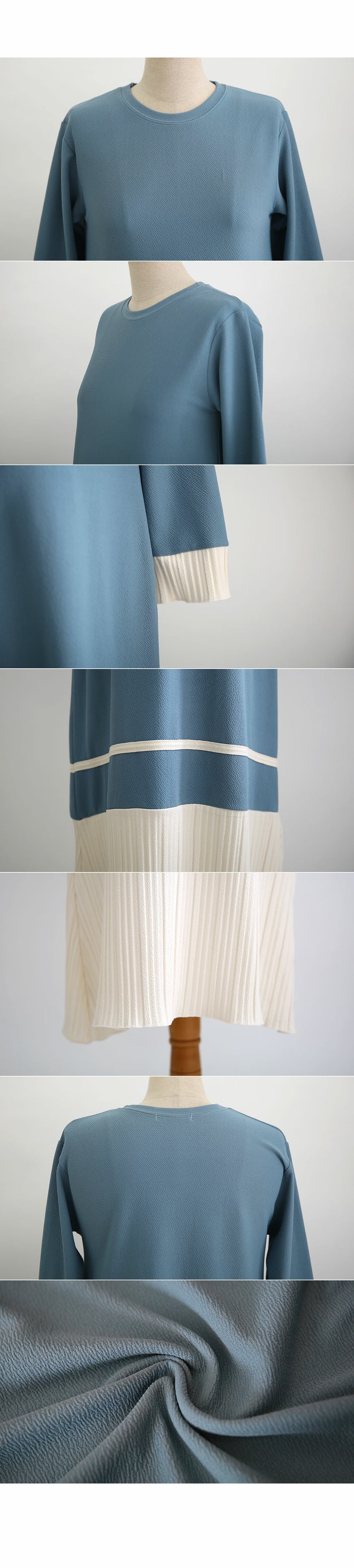 Pleated Two-Toned Midi Dress