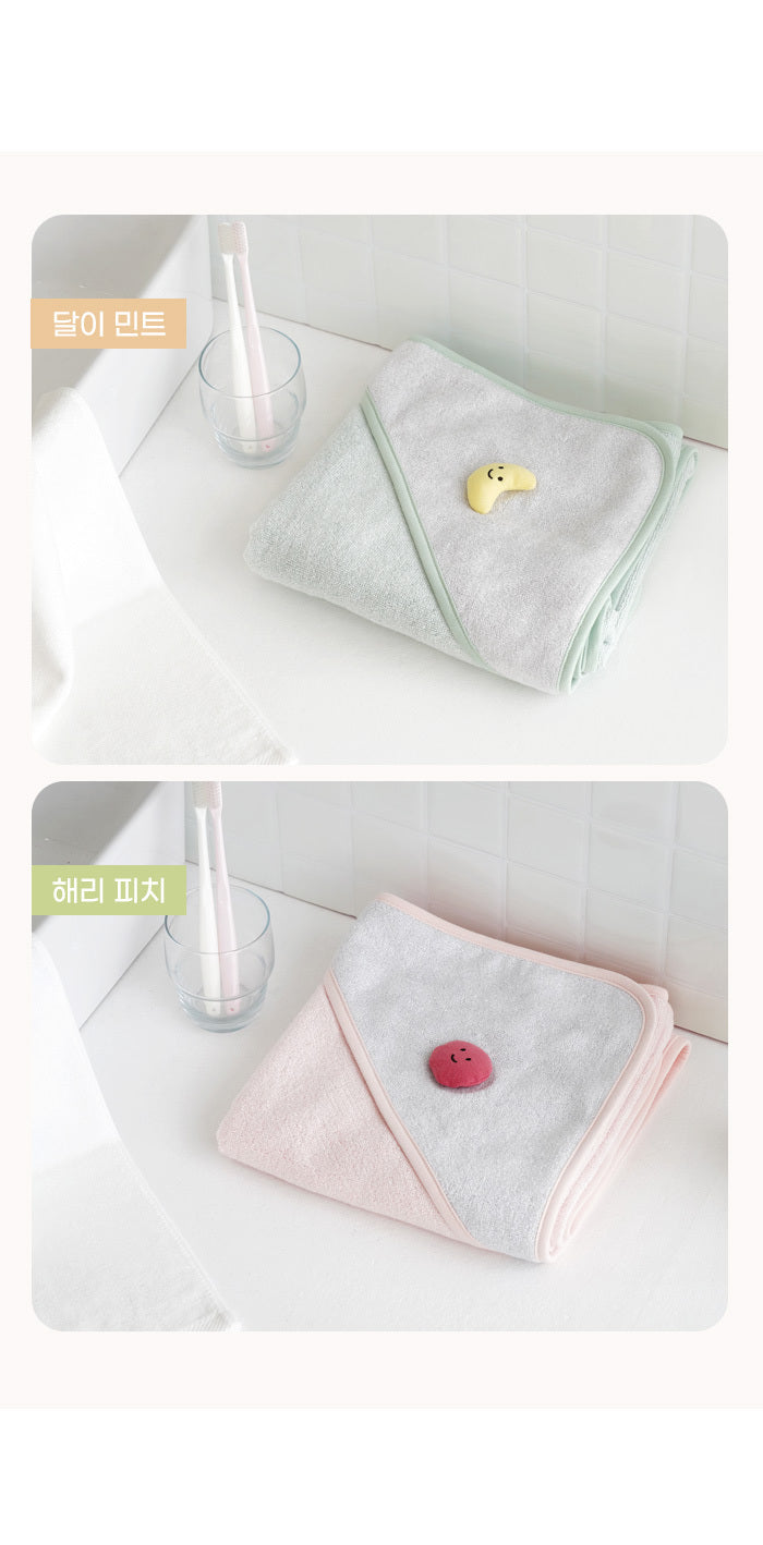 KRBA318 韓國 Bamboo Bebe 竹纖維圍裙頭笠大浴巾 (2色)