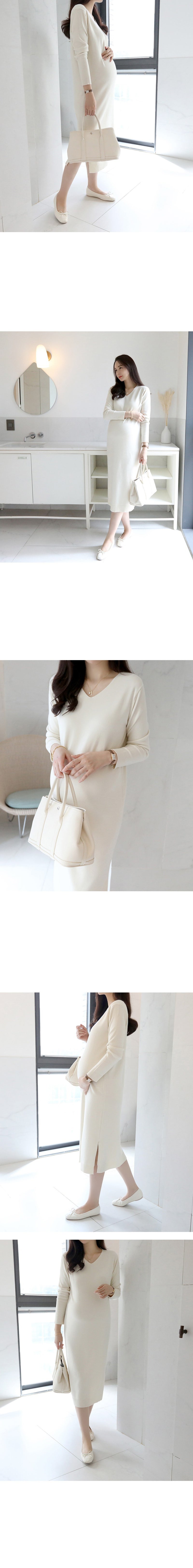 V Neck Knitted Dress