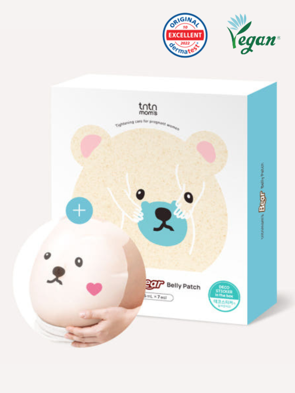 KRTN027 Korea tntn mom's Bear Belly Patch (7pcs) for Stretch Marks Care (For Mid to Late Pregnancy)