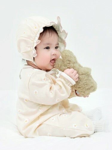 KRMB531 Korea Merebe Snap-Up Romper-Hibiscus (Spring/Fall)