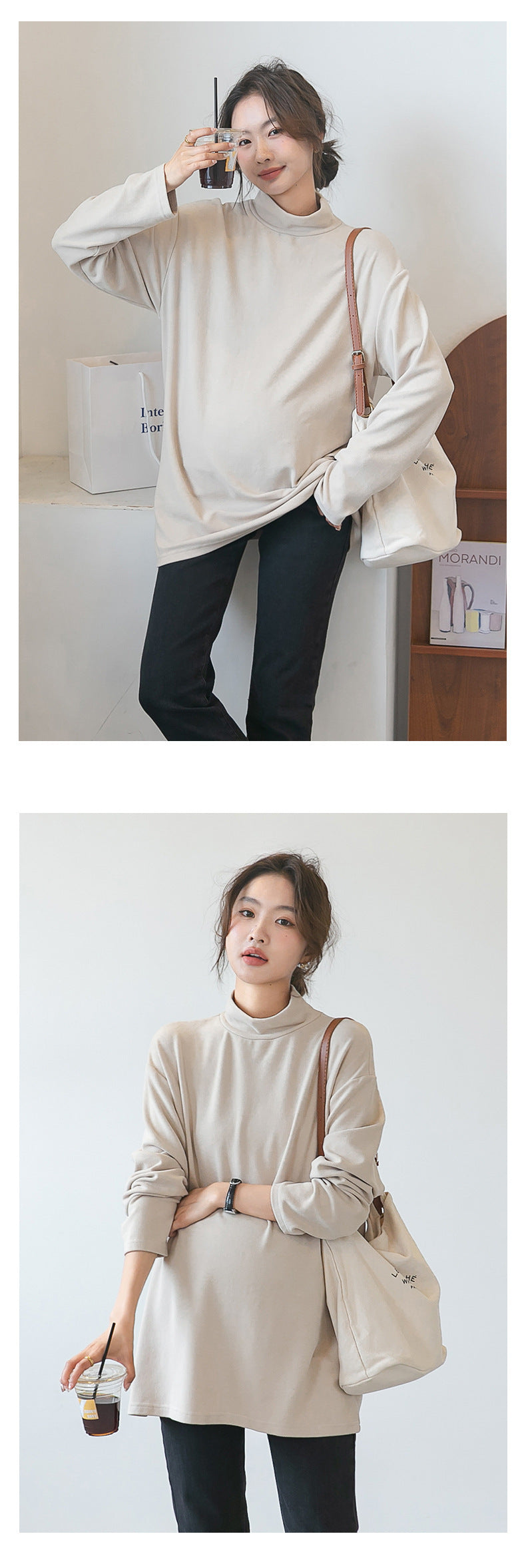 Plain Turtleneck Top