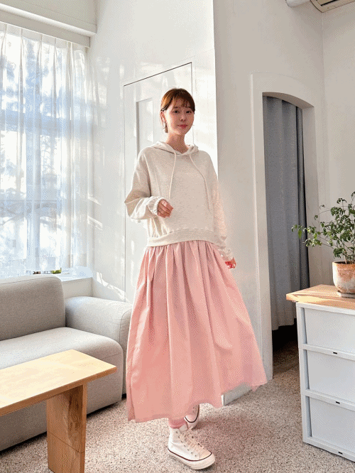Color Matching Hooded Dress