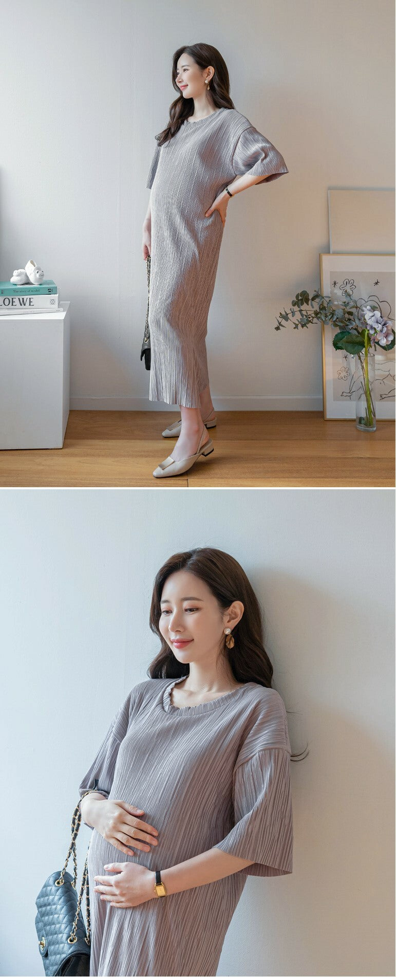 Pleated Midi Dress