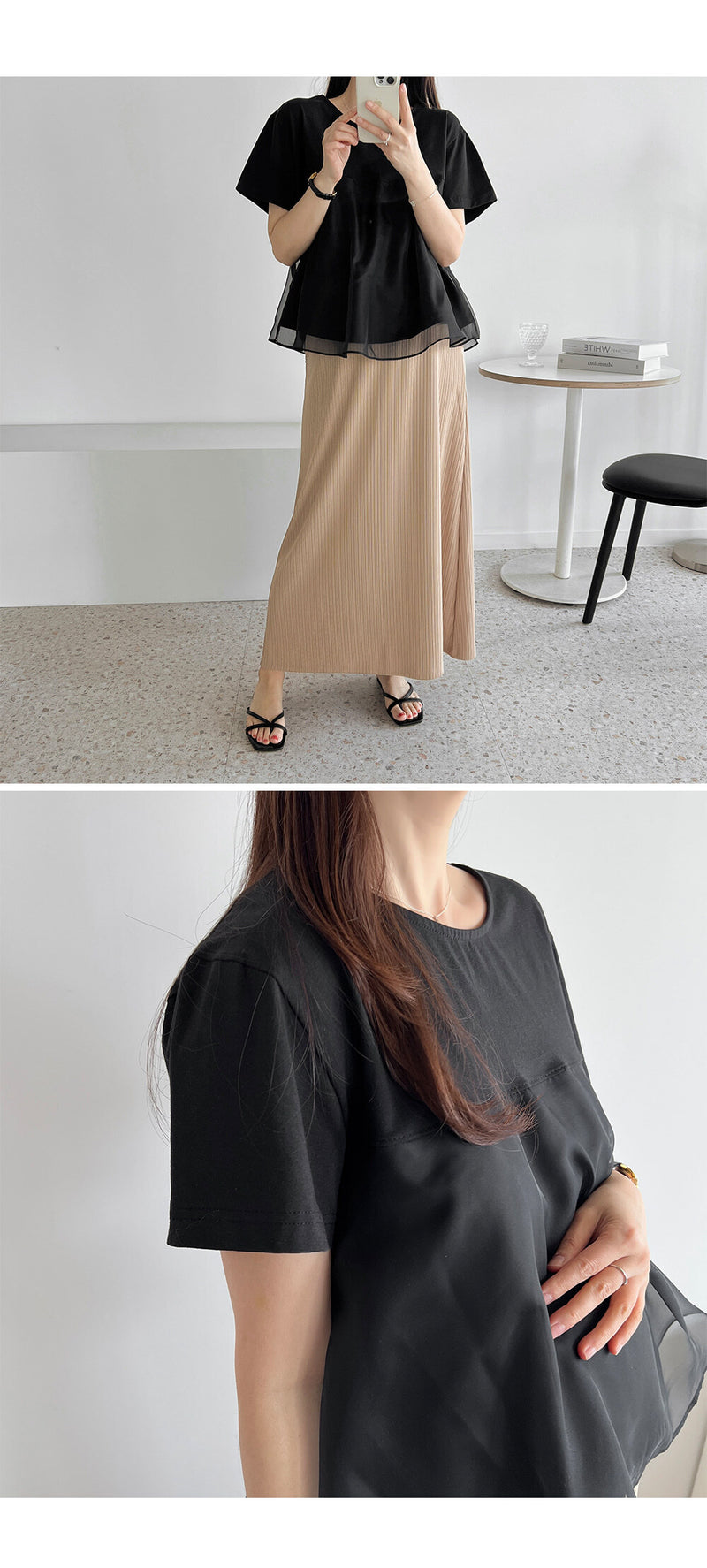 Cotton Chiffon Patchwork Short Sleeve