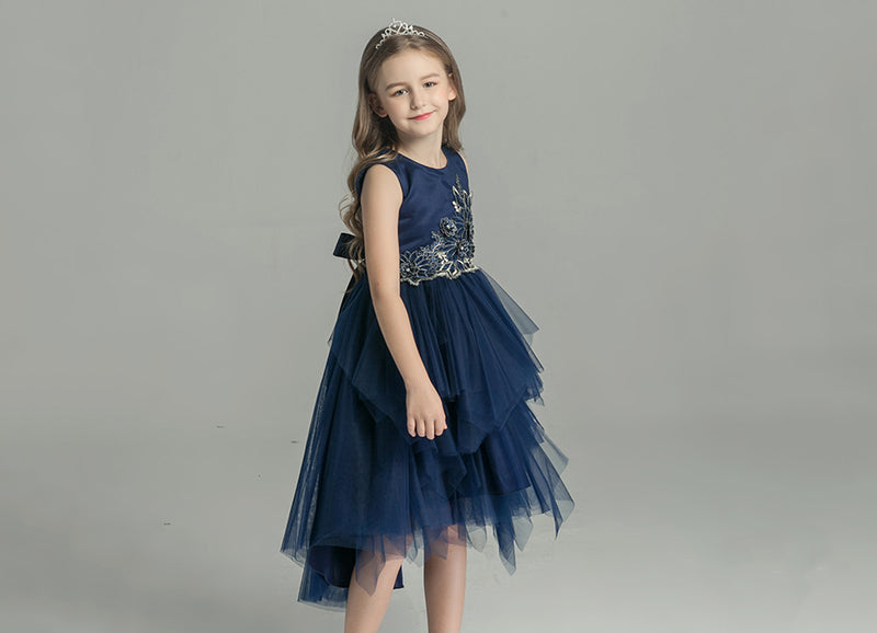 KDX1010 Asymmetric Layered Mesh Princess Dress (Size:100-150)