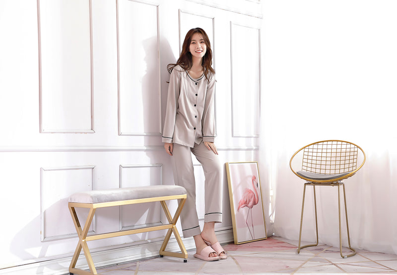 Nursing Pajama Set with Adjustable Waistband