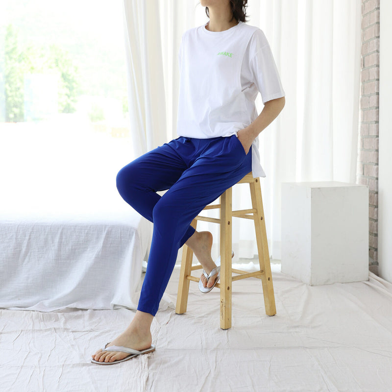 Plain Baggy Yoga Waistband Pants