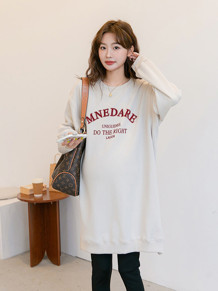 Brushed Graphic Print Long Sweatshirt