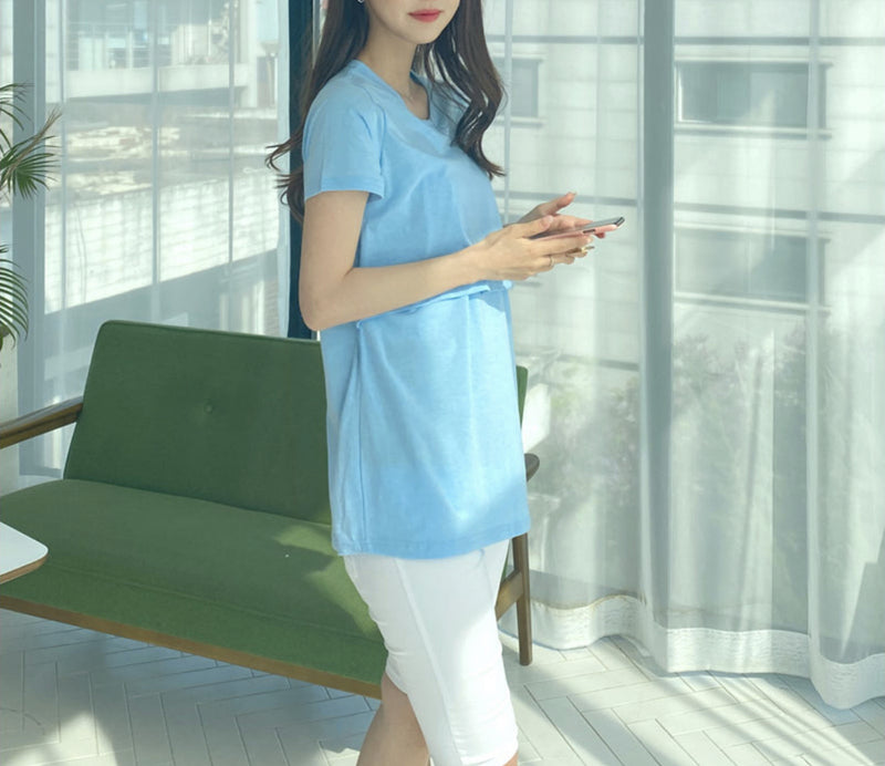 Cotton Pure Color Nursing Top