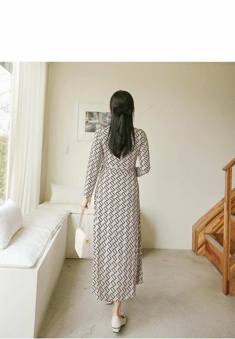 Woven Pattern Side Tie Dress
