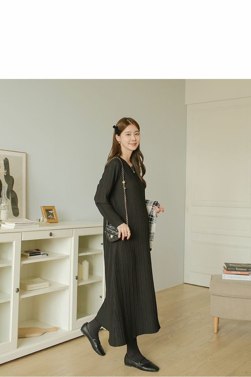 Plain Rib Maxi Dress