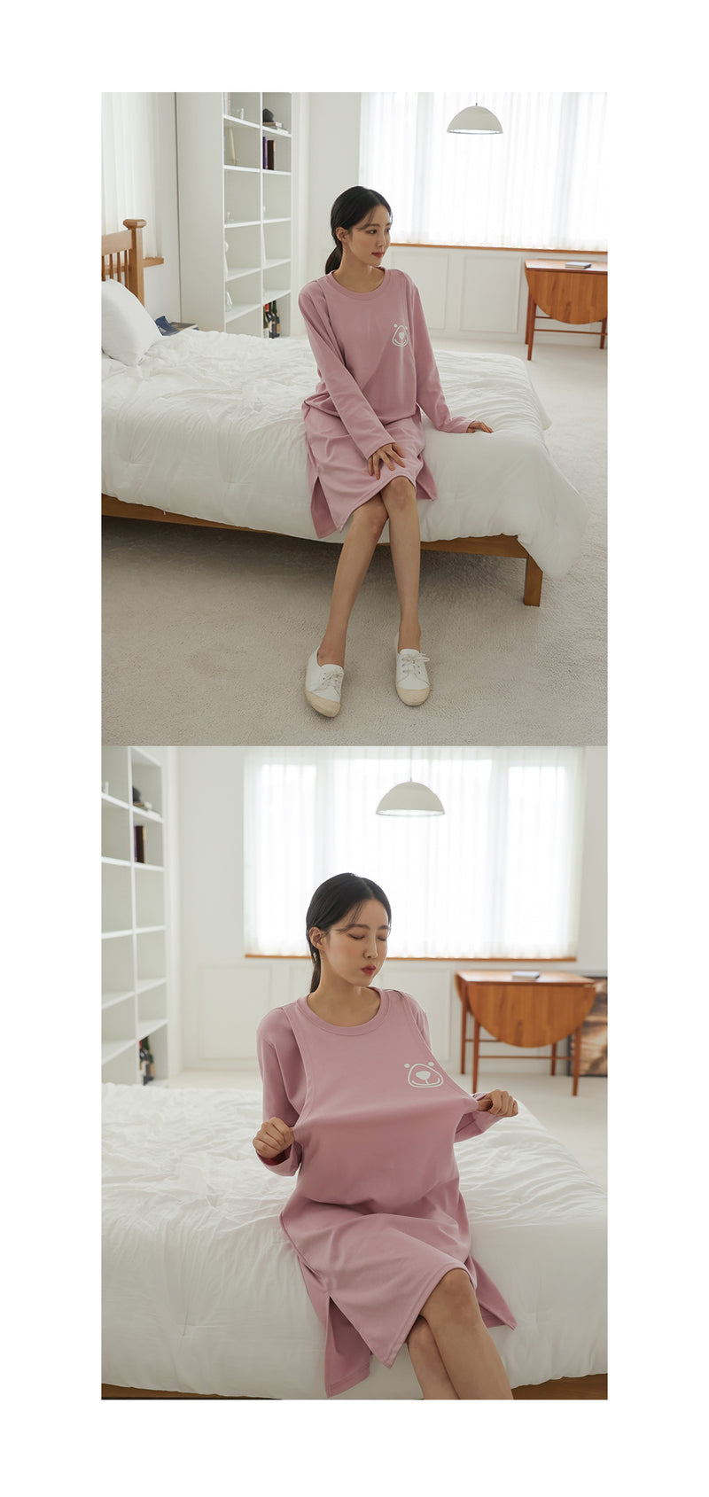 Cotton Bear Printed Nursing Dress
