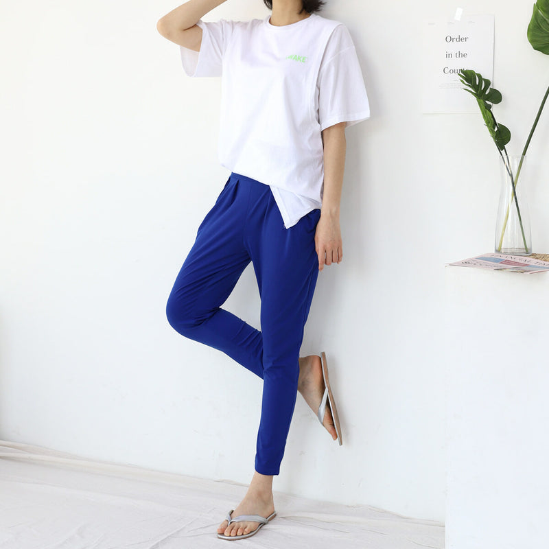 Plain Baggy Yoga Waistband Pants
