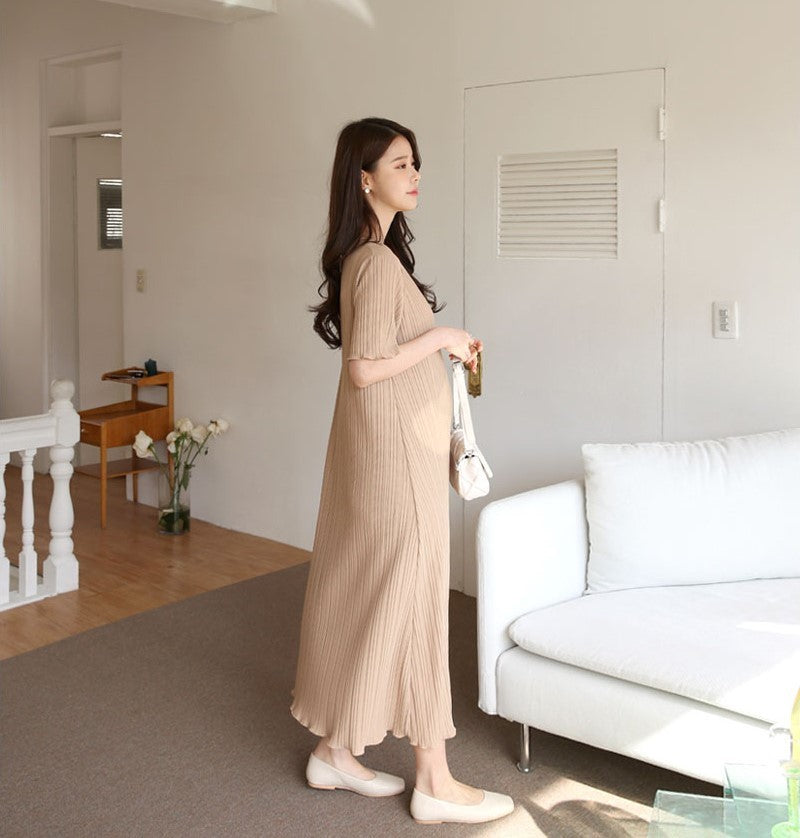Plain Rib Maxi Dress