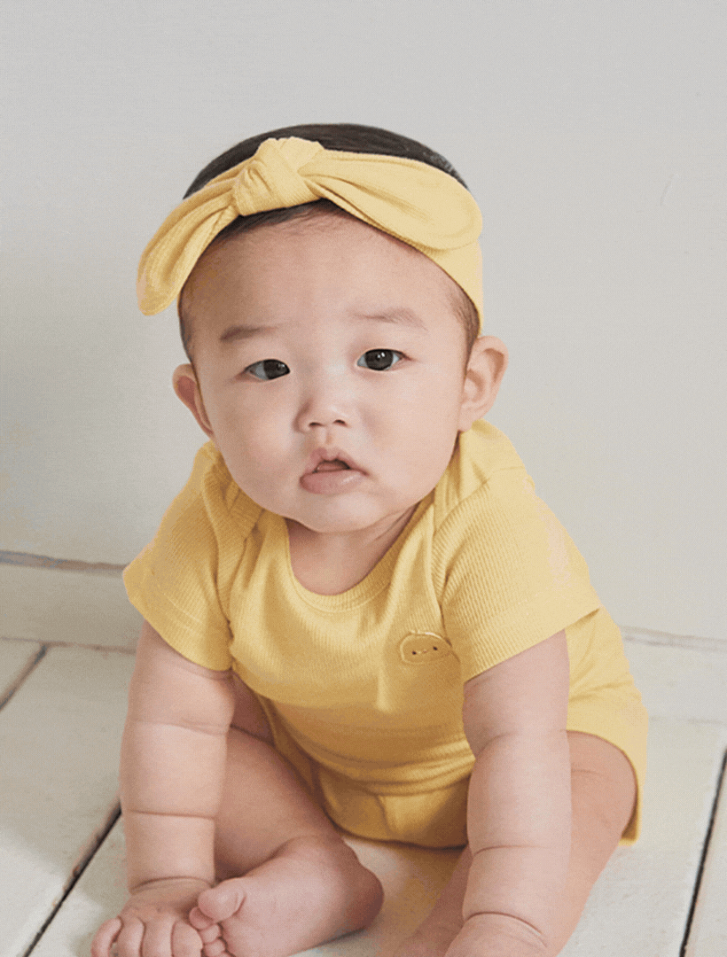 KRDY191 Korea Baby&I Modal Ribbed Ribbon Hairband (4 Colors)