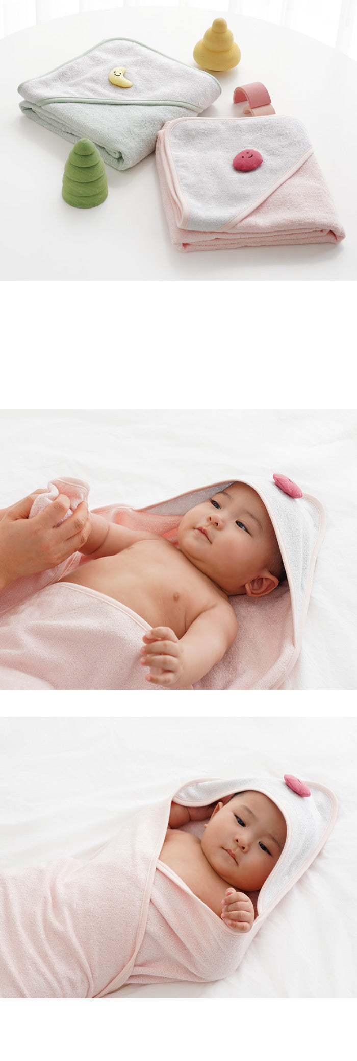 KRBA318 韓國 Bamboo Bebe 竹纖維圍裙頭笠大浴巾 (2色)