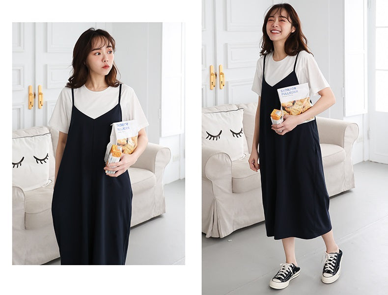 Cotton Nursing Top with Strap Dress