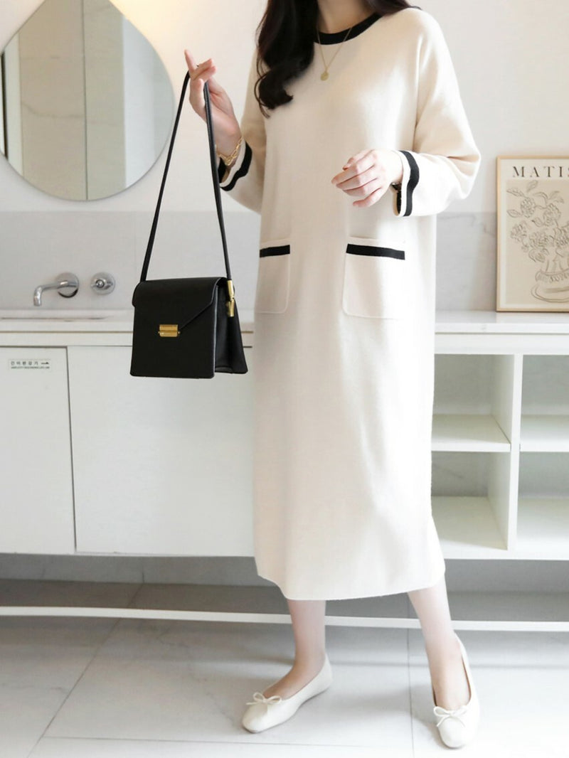 Color Block Knitted Dress